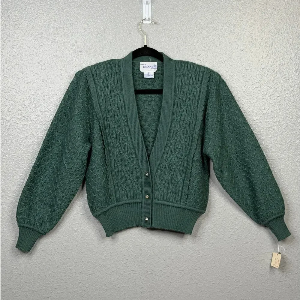 Deans Of Scotland Women’s Green 100% Wool Cardigan / Size-Large - Picture 2 of 11